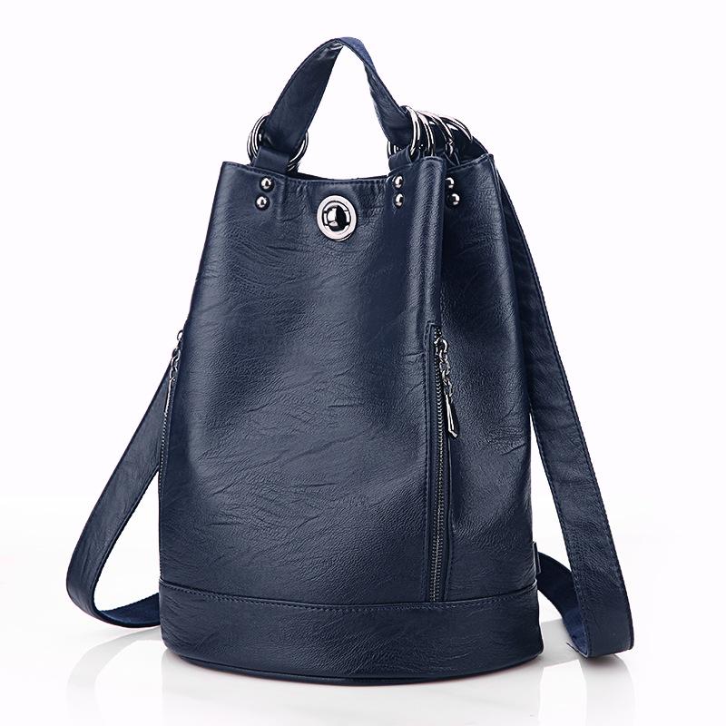 Korean Style Women's Soft Leather Backpack - Large Capacity, Versatile, for Autumn/Winter.