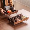 Walnut Tray Walnut High Foot Tray | Creative Snack and Fruit Tray for Living Room, Storage Plate for High Foot Coffee Table