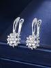 Vintage Elegant 3D Flower Huggie Earrings For Women Versatile Office Wear Exquisite Jewelry Gift