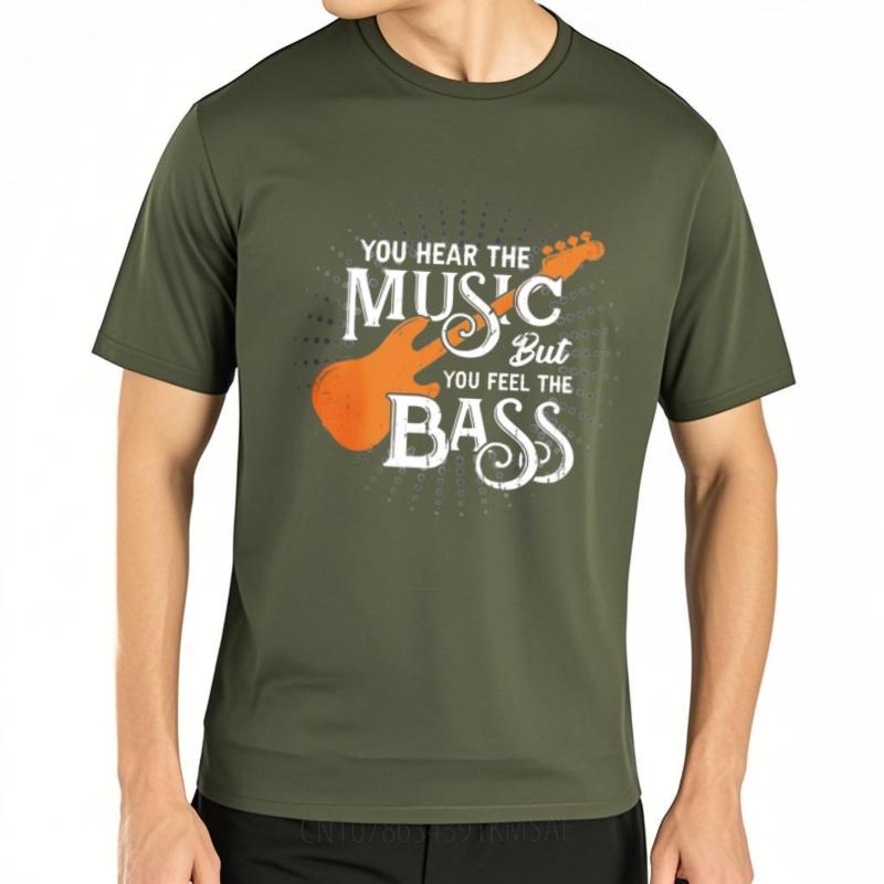 Workout Boys Crew Neck T Shirt Plus Size You Hear The Music But You Feel The Bass Stylish Teenagerss Male T Shirt New Tops