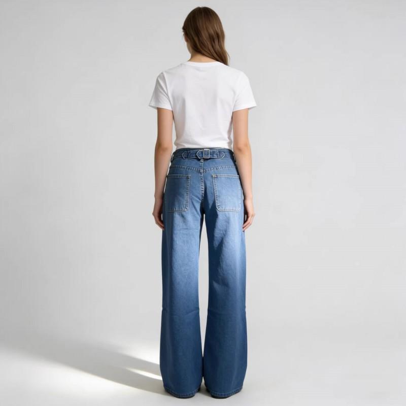 Womens Straight Leg Jeans High Waist Loose Vintage Denim Pants Casual Wear