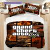 Grand Theft Auto Online Action Adventure Bedding (1 * Duvet Cover + 2 * Pillowcase, Without Core) 2D Flat Christmas Birthday Gift Bedding Set