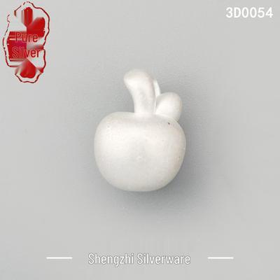 Handmade S999 Sterling Silver Apple Pendant Necklace & Spacer Beads Bracelet Charm
