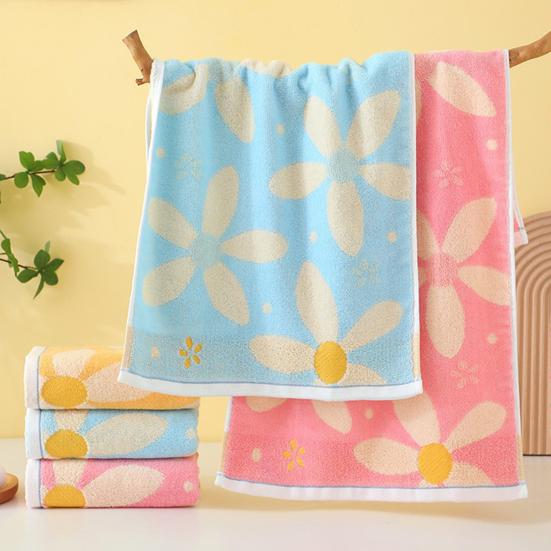 Floral Bath Towel Cotton Soft Absorbent Hand Towel Fast Drying Washcloth Bathroom Towel for Face Spa Kitchen Gym Hotel