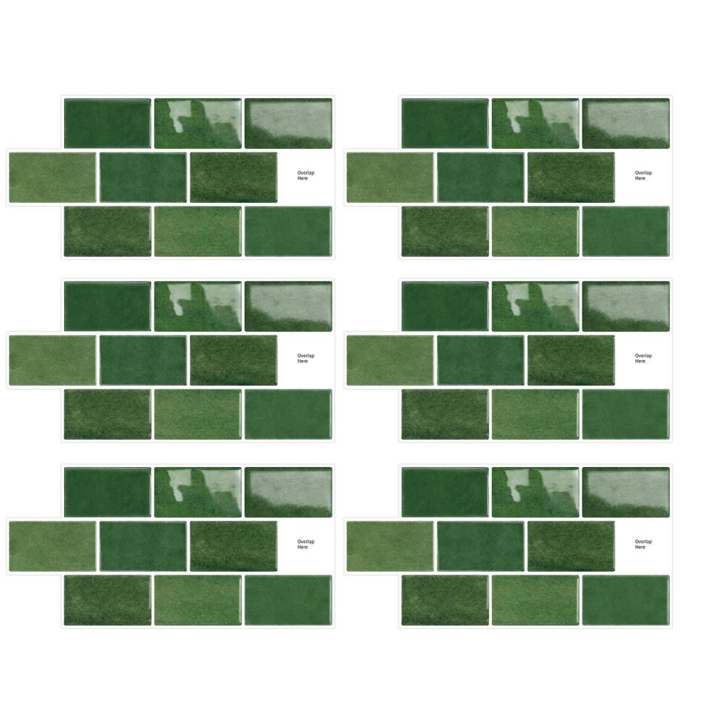 

6Pcs 3D Wall Tile Sticker Waterproof PVC Imitation Tile Stickers Self Adhesive Decorative Tile Stickers for Kitchen and Bathroom