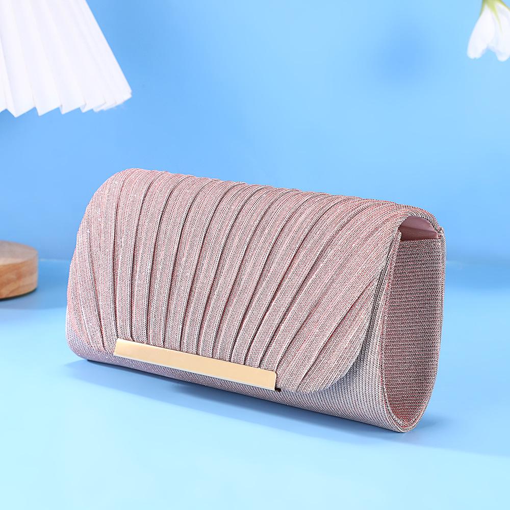 Elegant Sequin Pleated Evening Bag - Women's Chain Shoulder Party Purse