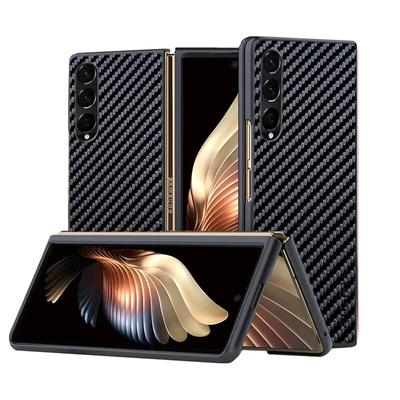 Carbon Fibre Texture Phone Case for Samsung Galaxy Z Fold 4 3 5G Fashion Design Soft Back Cover for Samsung Galaxy Z Fold4 Case