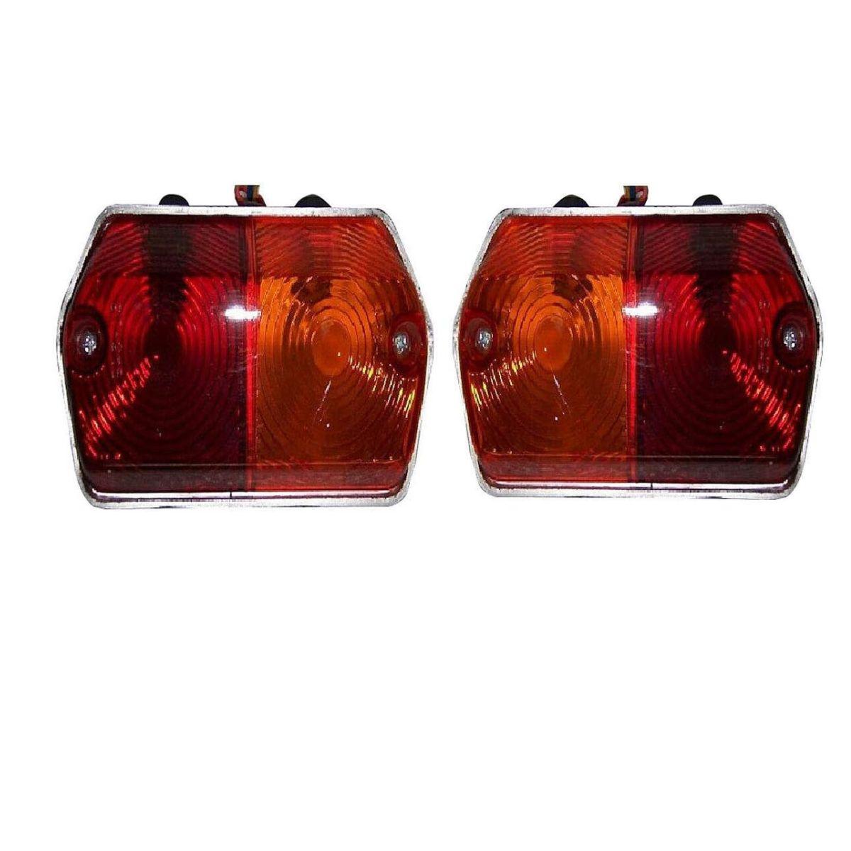 

Пара задних фонарей в сборе и указателей поворота для трактора Ebro | Универсальный 3-функциональный комплект задних фонарей: стоп-сигнал, габаритный огонь и указатель поворота янтарь/красный