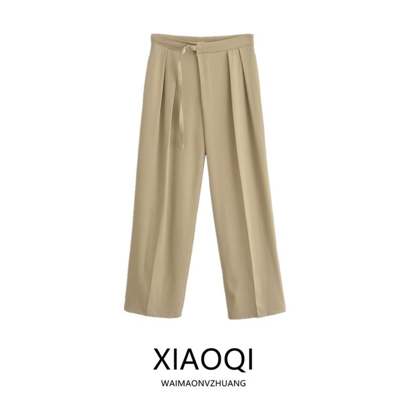 Fashion Style 2024 Autumn New Women's Clothing Loose Elastic Simple and Comfortable Wide Leg Casual Trousers 4387227