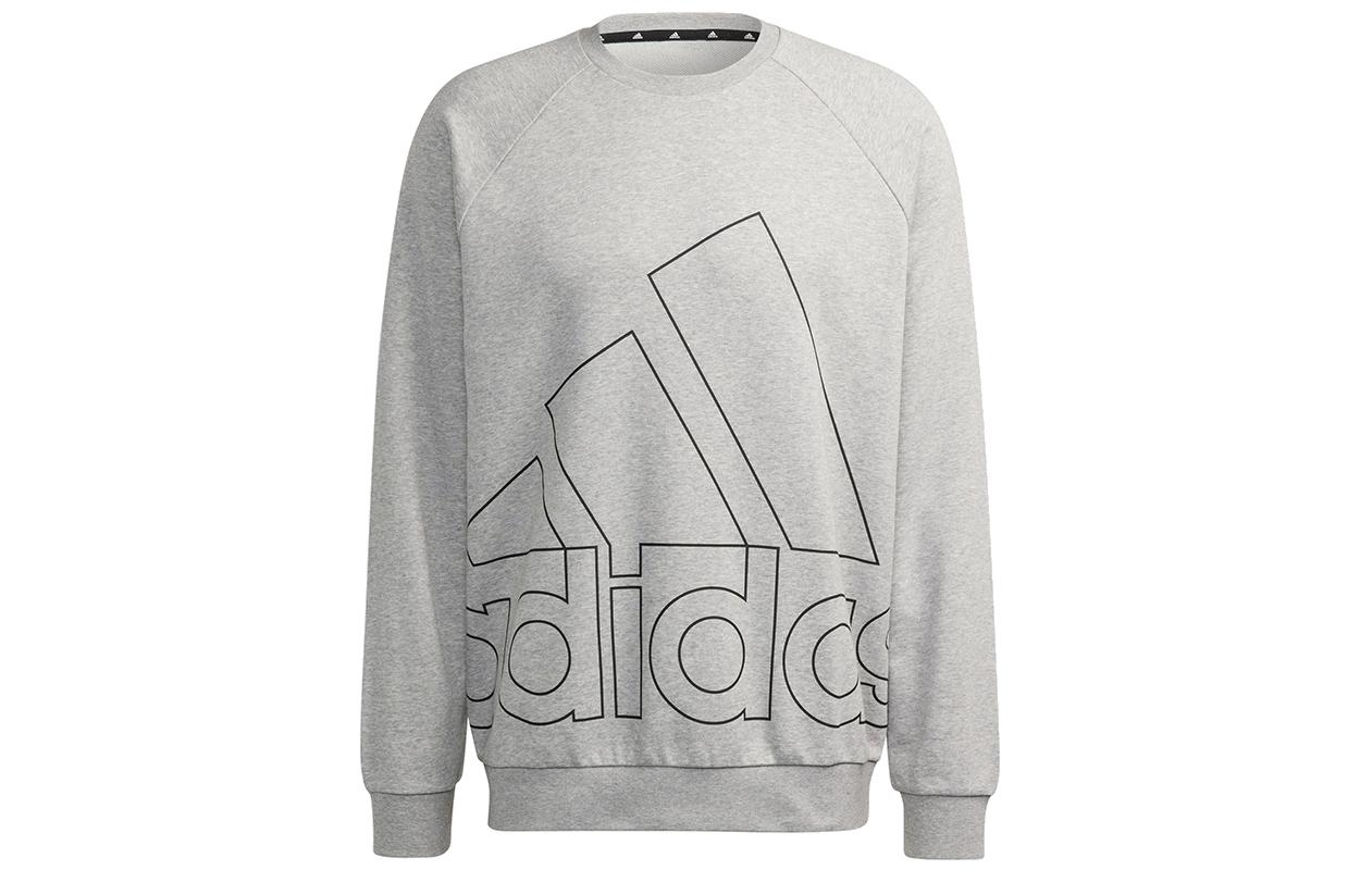 Adidas Sweatshirts Men s Light Gray Crew Neck Moderate Regular HB5087 S