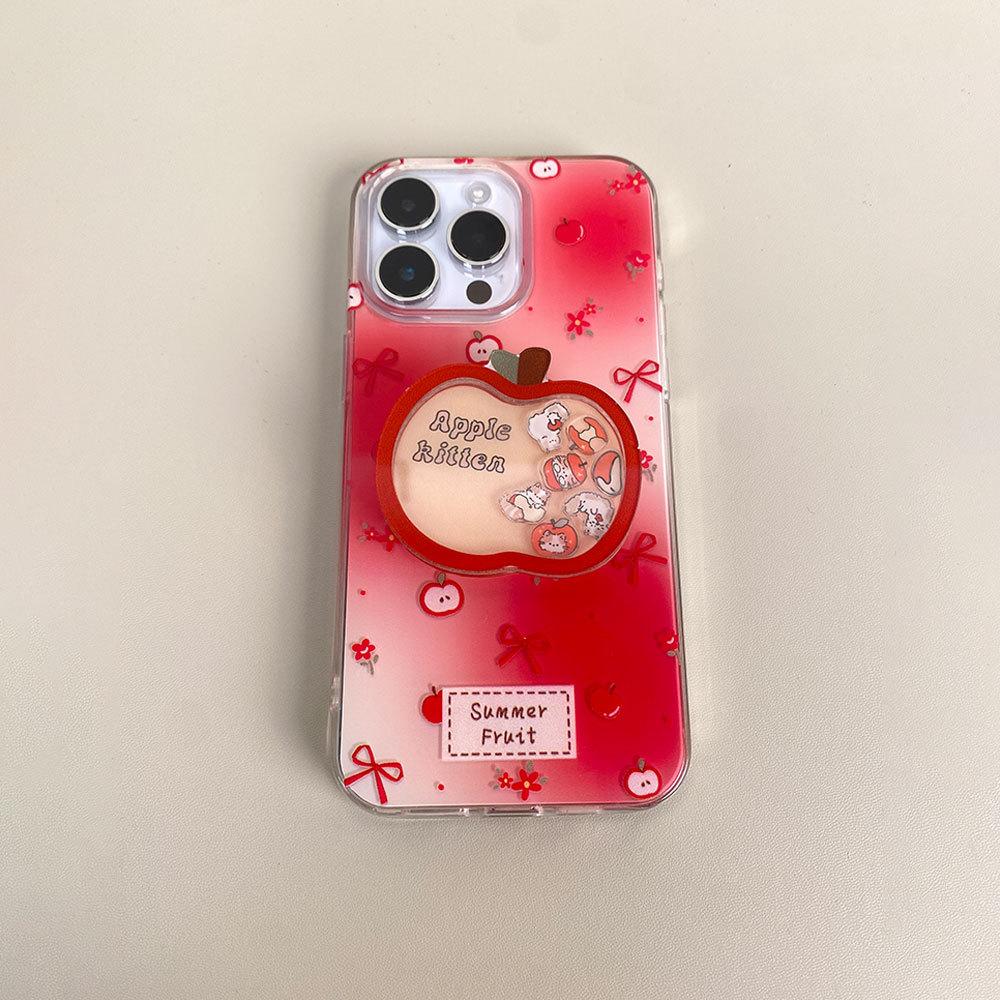 Creative Red Apple Applicable IPhone16 Mobile Case Apple 15pro Pro Case 14 Large Holes 13 Soft Border 12