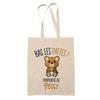 Tote Bag - PLANETEE - Peggy Paw the Bear - Cotton - Printed In France - Large Capacity