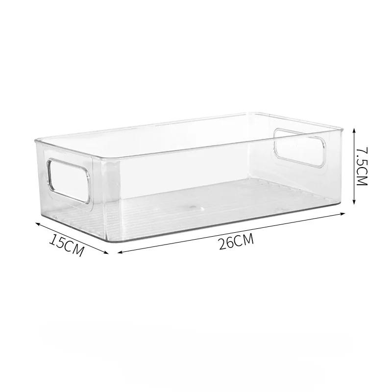

Настольные ящики для хранения с прозрачной пластиковой ручкой для закусок и всякой всячины, для организации кухни, портативных канцелярских принадлежностей для офиса и дома
