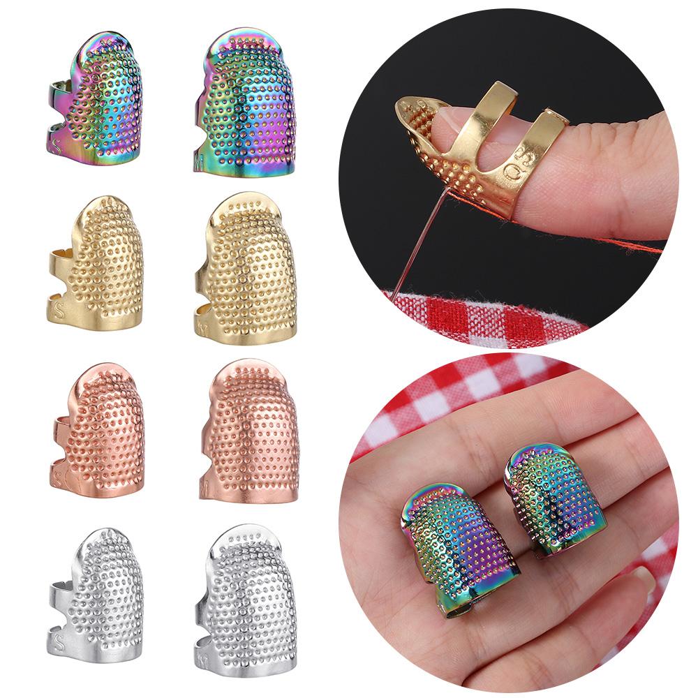 Adjustable Vintage Sewing Thimble Handmade Non-slip Embroidery Against Ring Needle Presser Metal Needle Hoop Finger Protector