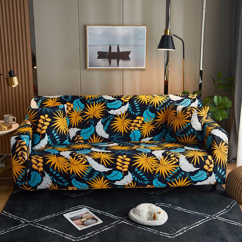 1Pc Geometric Printed Milk Silk Sofa Slipcover For Living Room Bedroom Dorm Room Non-Slip Adjustable Sofa Couch Cover Home Decor