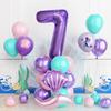 Mermaid Theme Balloon Set Printed Latex Balloon Birthday Party Scene Decoration Photo Props
