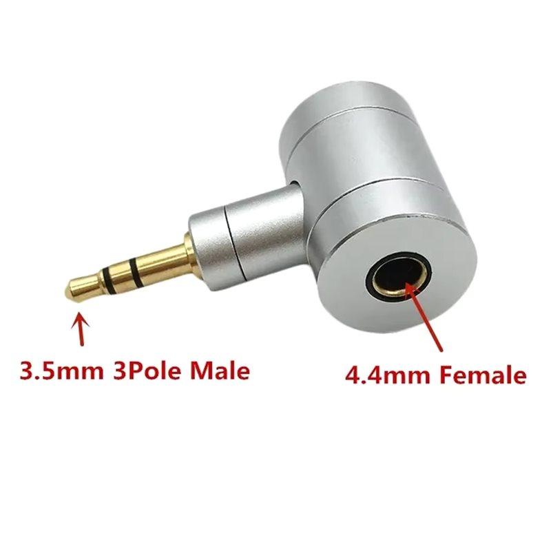 HIFI Angle 4.4 Balanced Earphone Adapter For SONY, Music Players- DIY Design 4.4Mm Female To 2.5Mm 4Pole/3.5Mm 3Pole Male Plug