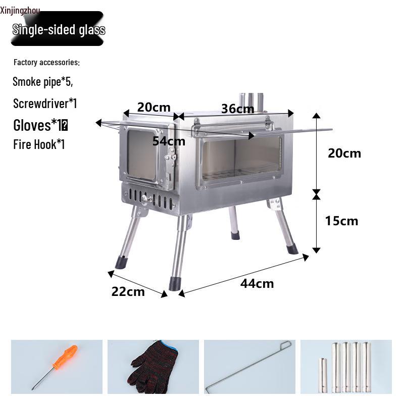 Portable Folding Stainless Steel Camping Wood Stove