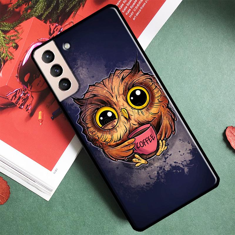 Cute Cartoon Owl Phone Case For Samsung Galaxy S25 S24 Ultra S9 S10 S20 S21 FE S22 Plus S23 Ultra Back Cover