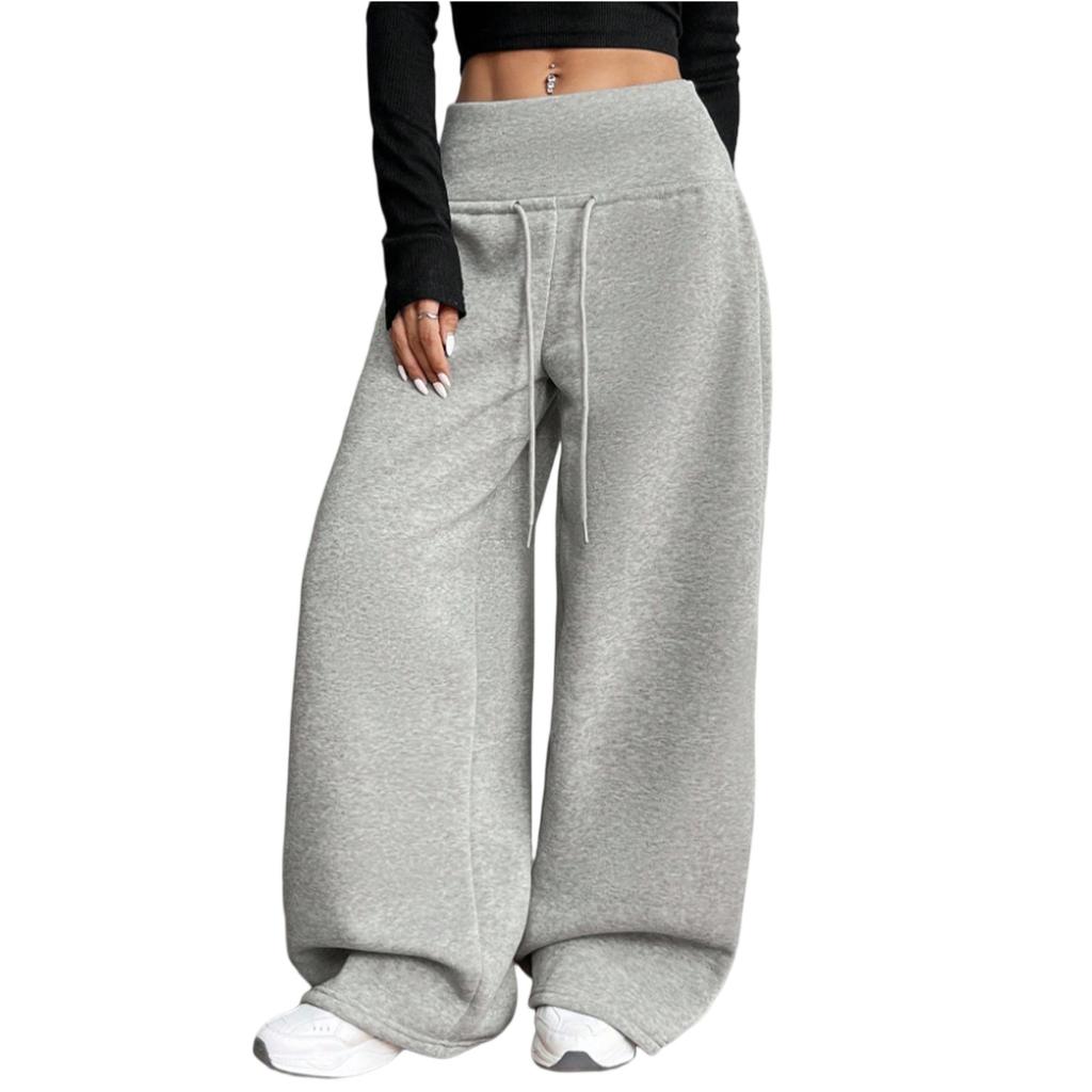 Fritidsbyxor för kvinnor, höga, vida, med raka ben, idealiska för sport och fitness, rak ben silhuett