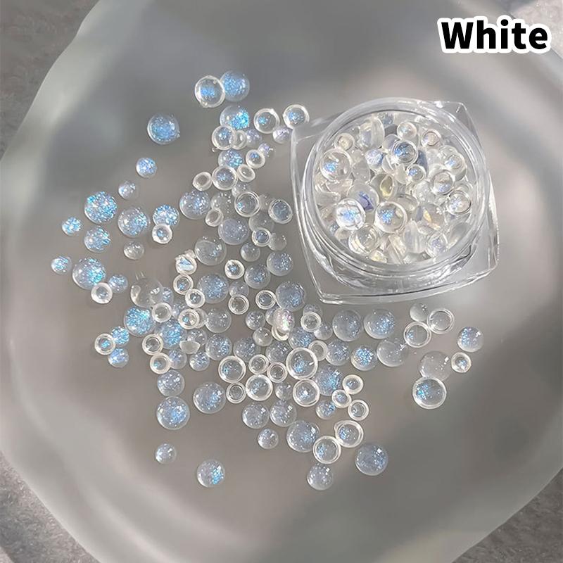 6 Цветов Смешанный Размер Ракушка Бусины Арт для Ногтей Стразы 3D Стеклянные Украшения для Арта Ногтей Одежда Смесь Страз белый