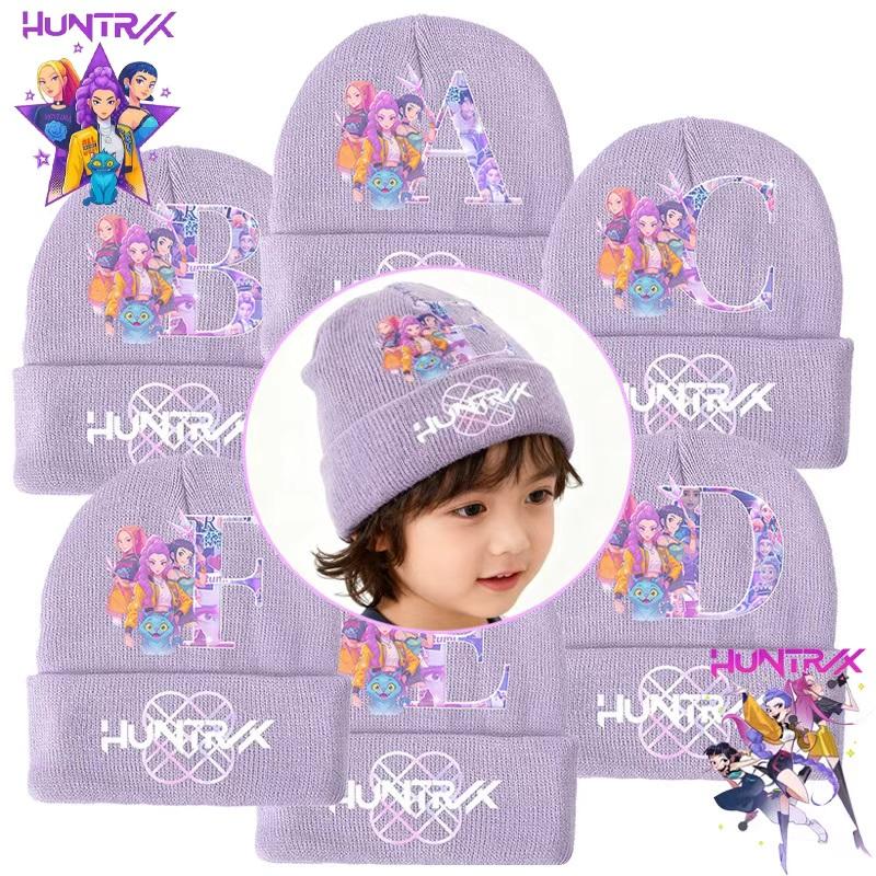 Kpop Dämonenjäger Kinder Strickmütze - A-Z Buchstabe/Anime Cartoon Beanie, Winterwarme Skullies für Kleinkind/Mädchen Geburtstagsgeschenk