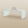 Modern Tempered Glass Living Room Coffee Table with Monobloc Design, 100x50x35 cm, Transparent