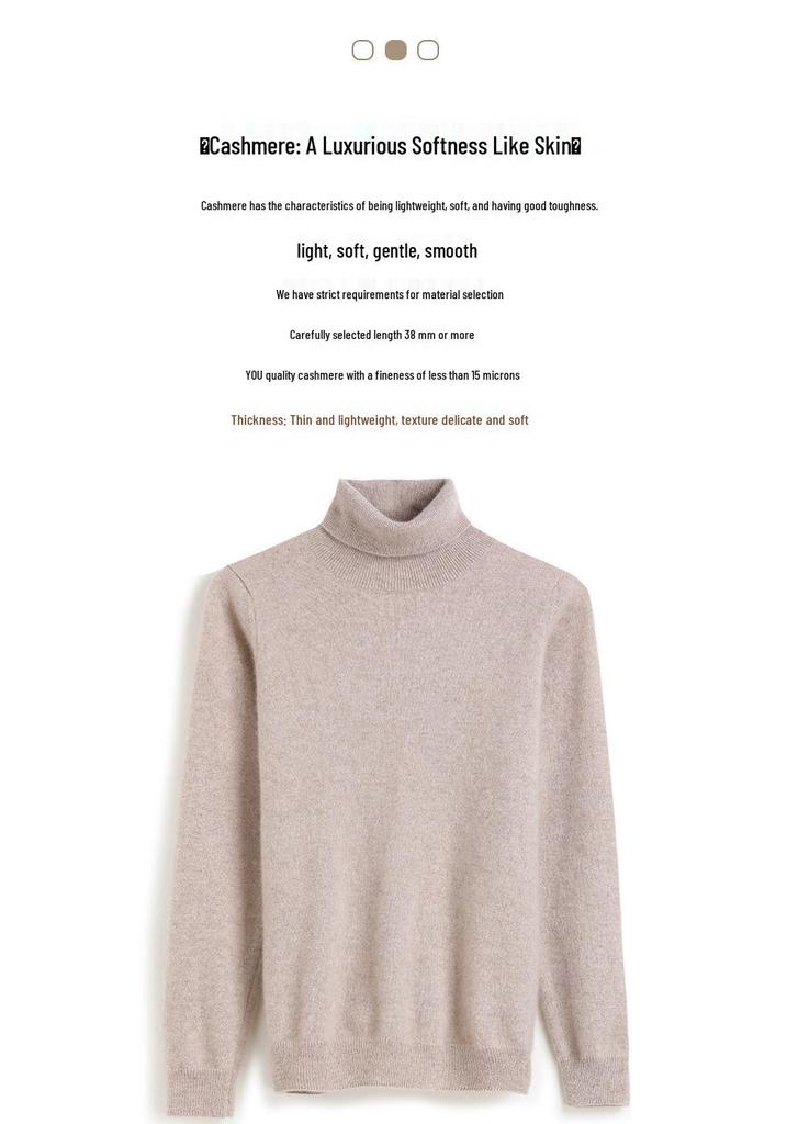 Women's High Neck Cashmere Sweater - Autumn/Winter Loose Knit Plus Size Pullover