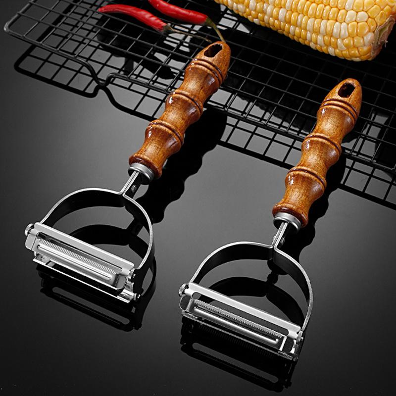 Stainless Steel Peeler,Ultra Sharp Vegetable Fruit Peeler Wooden Handle Peeler For Potatoes Carrot Grater Kitchen Accessories