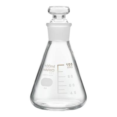 Hario Stoppered Erlenmeyer Flask, 100ml (TS22) TSF-100-SCI