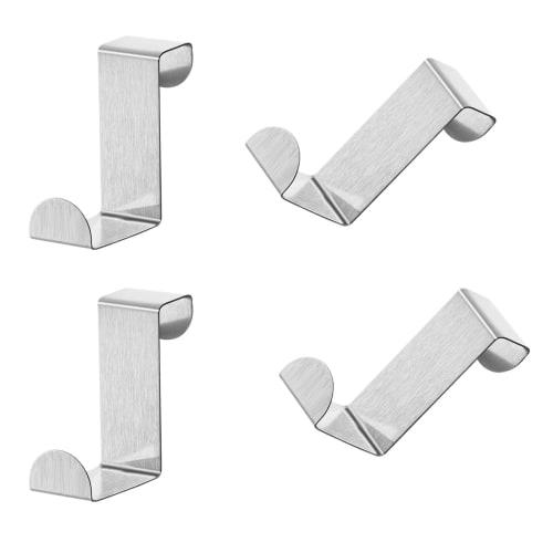 SZSL Door Hooks, Set of 7, Z-Shaped, Fits Doors 2.0cm/4cm Wide, Stainless Steel Door Hangers, Hooks, Hanger Holders for Doors, Doors, and Drawers, Eas