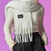 KOLEAT [Unisex] Winter Heat Double-Sided Insulated Plain Scarf [White]