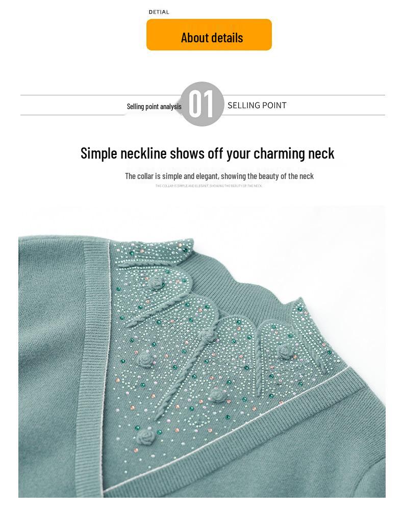 Cozy Velvet-Lined Sweater: Fashionable Base Layer for Middle-Aged & Elderly Women