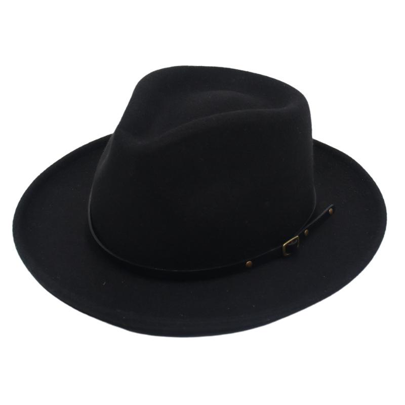 Fedora Top Hat Small Black Belt Accessories Model Walk Show Felt Hat Jazz Dance Dress Up Hat