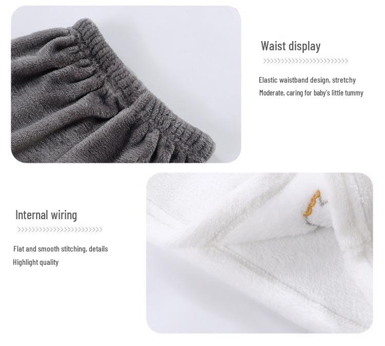 Children's Flannel Pajama Set - Warm Velvet for Boys & Girls, Middle & Big Kids, Autumn/Winter.