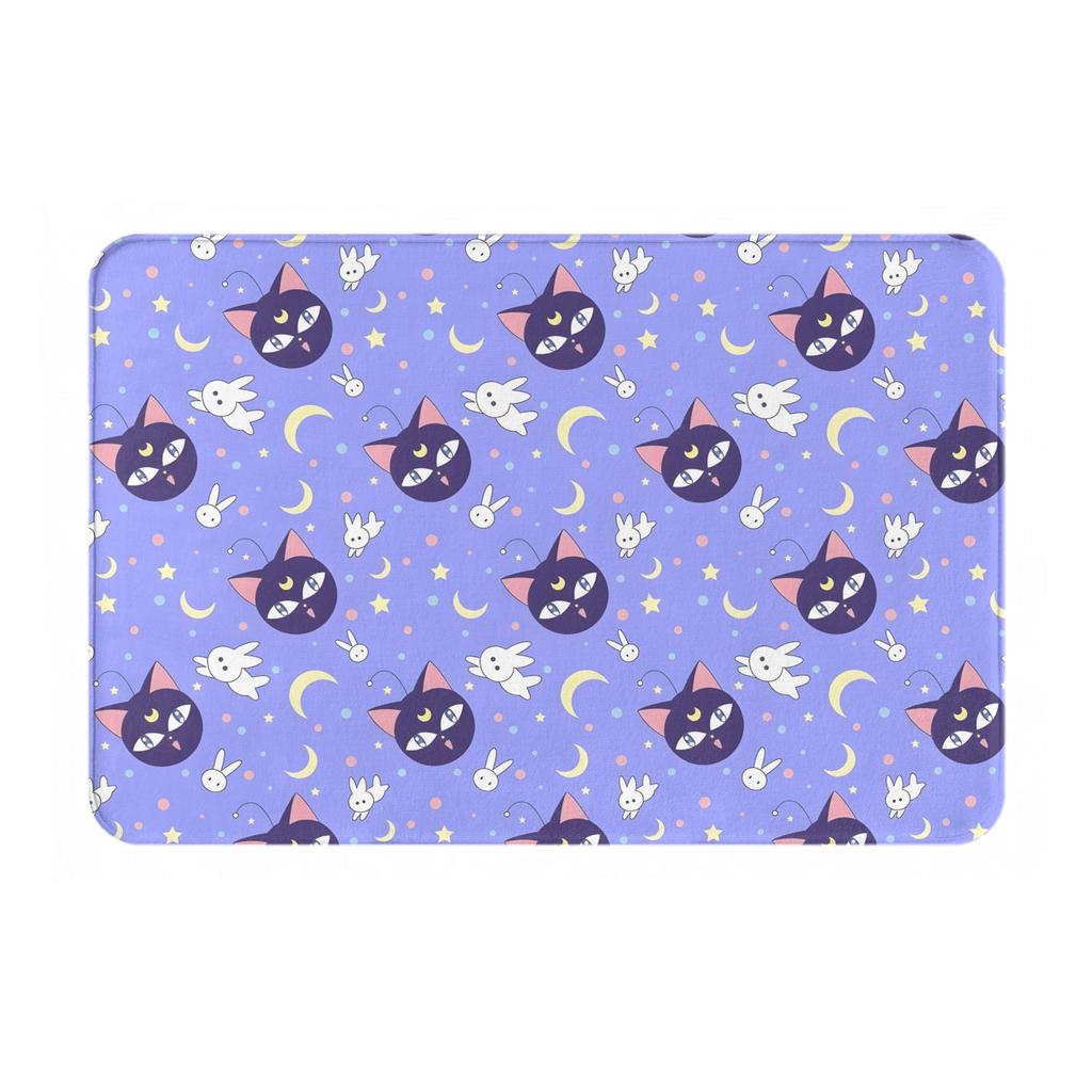 Anime Sailors Moons Usagi And Luna Doormat Anti-Slip Entrance Kitchen Bath Door Floor Mat Living Room Carpet Rug