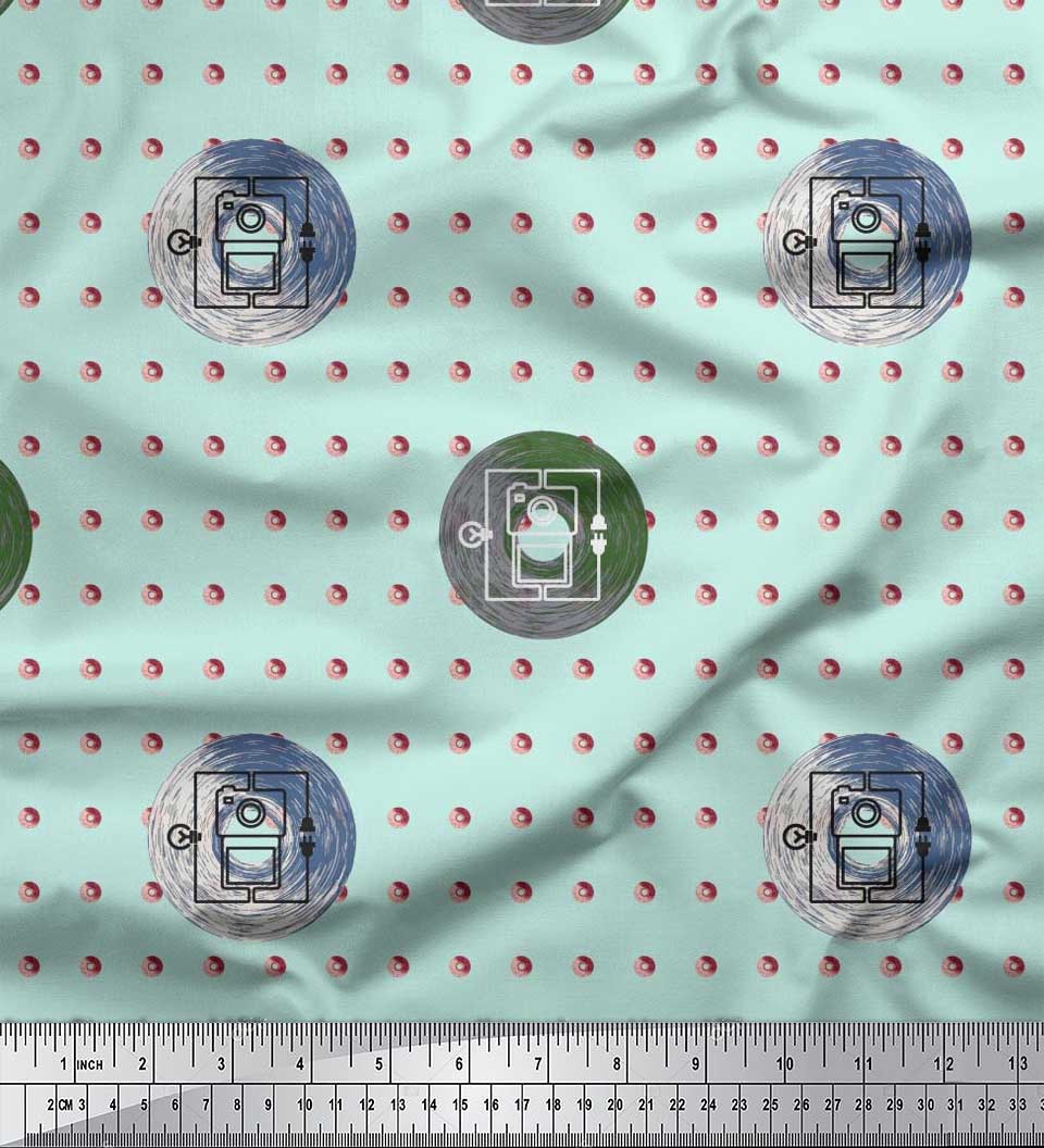 

Soimoi Japan Креп-сатин Тканина Диск Фурнітура Друк тканини на метри 42 дюйми 42 Inch Wide - Poly Crepe зелений