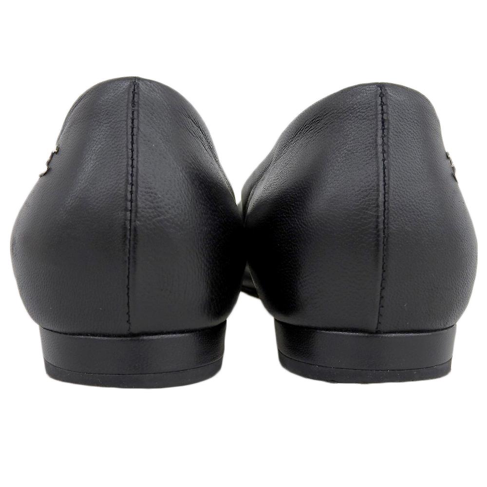 CHANEL CC Logos Chain Design Open-Toe Leather Pumps, Women's, Black x Silver, Size 36C, 14P, G29800 shoes 36C Black / SilverUsed