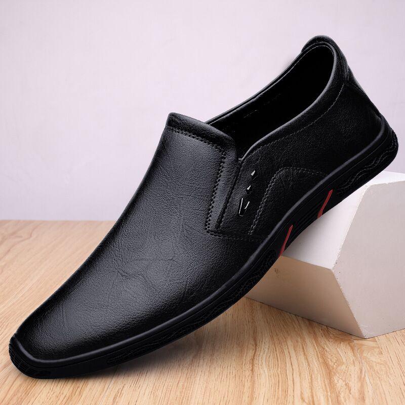 

New Men Handmade Loafers Genuine Leather Slip on Casual Footwear Loafer Driving Shoes Luxury Brand Designer Fashion Dress Shoes 38 чёрный
