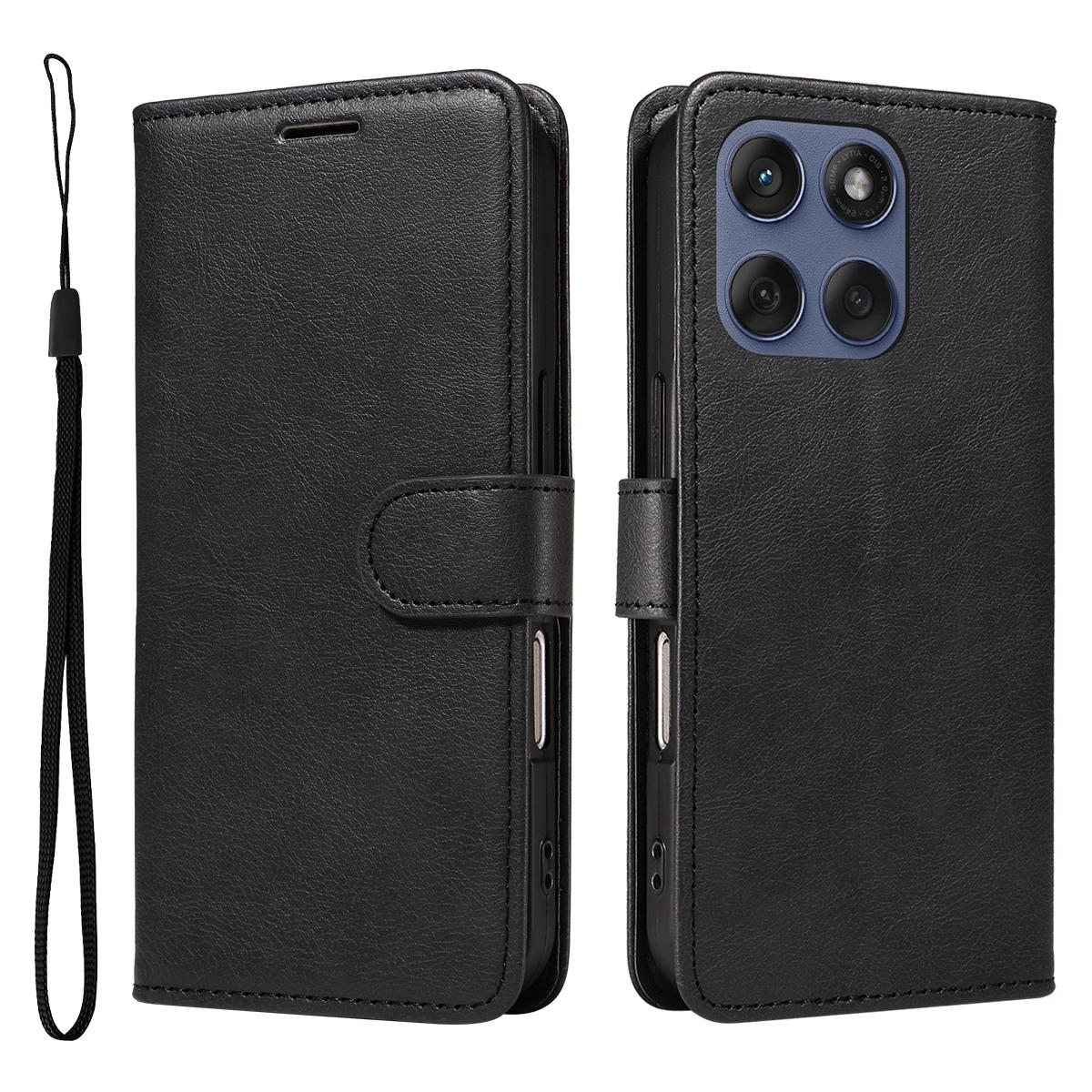 Leather Wallet Case w/ Strap & Stand for Motorola Edge 60 Series 5G A