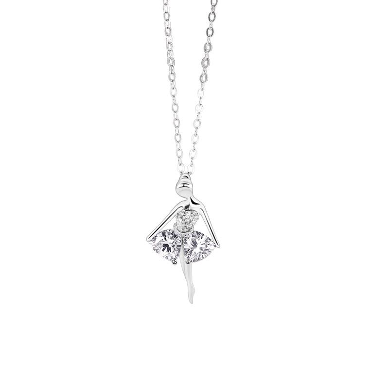 Ballet Dancer Necklace Girl High Sense Korean Version Fashion Light Luxury Niche Design Sense Versatile