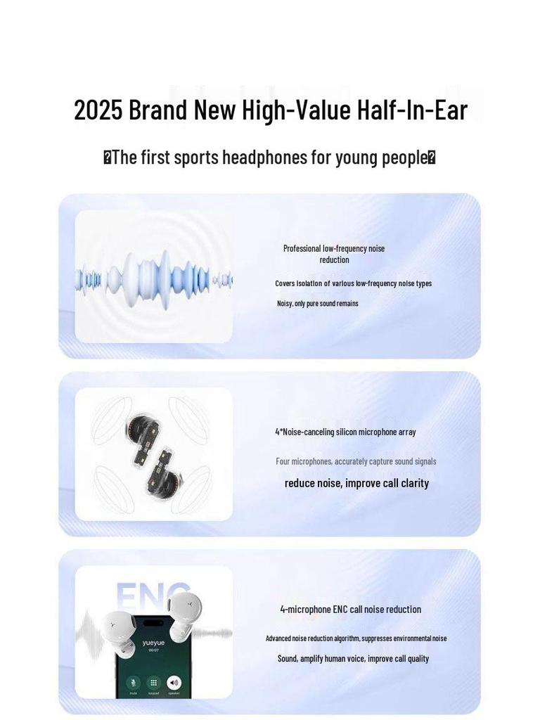 B-20 New Style Short Handle Noise-Cancelling Bluetooth Earphones: High-Quality Sound, Long Battery Life, Comfortable Fit.
