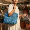 Shoulder Bag Usalover925 Blue Quilted Cotton Floral Print Shoulder Bag 46