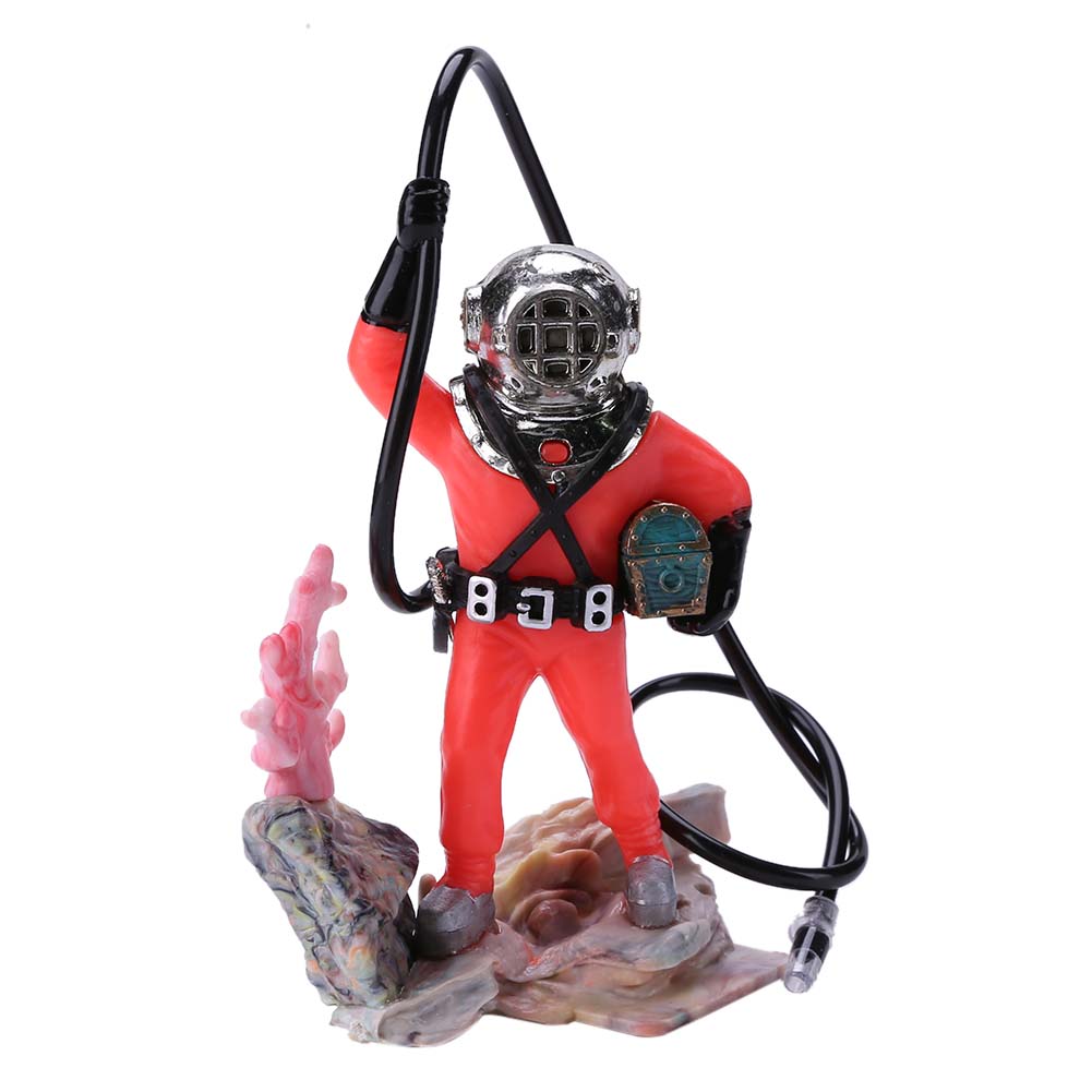 Ecological Aquarium Treasure Hunt Man Underwater Landscaping Pneumatic Toy Diver