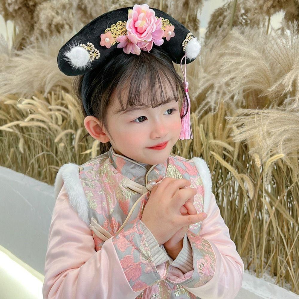 Schleife im chinesischen Stil, Kopfbedeckung, Blume, alter Stil, Haarspange, klassische Hanfu-Haarspange für Kinder