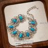 Tribal Turquoise Bracelet Ethnic Style Bohemian Bangles Exaggerated Wide Bangle  Decoration