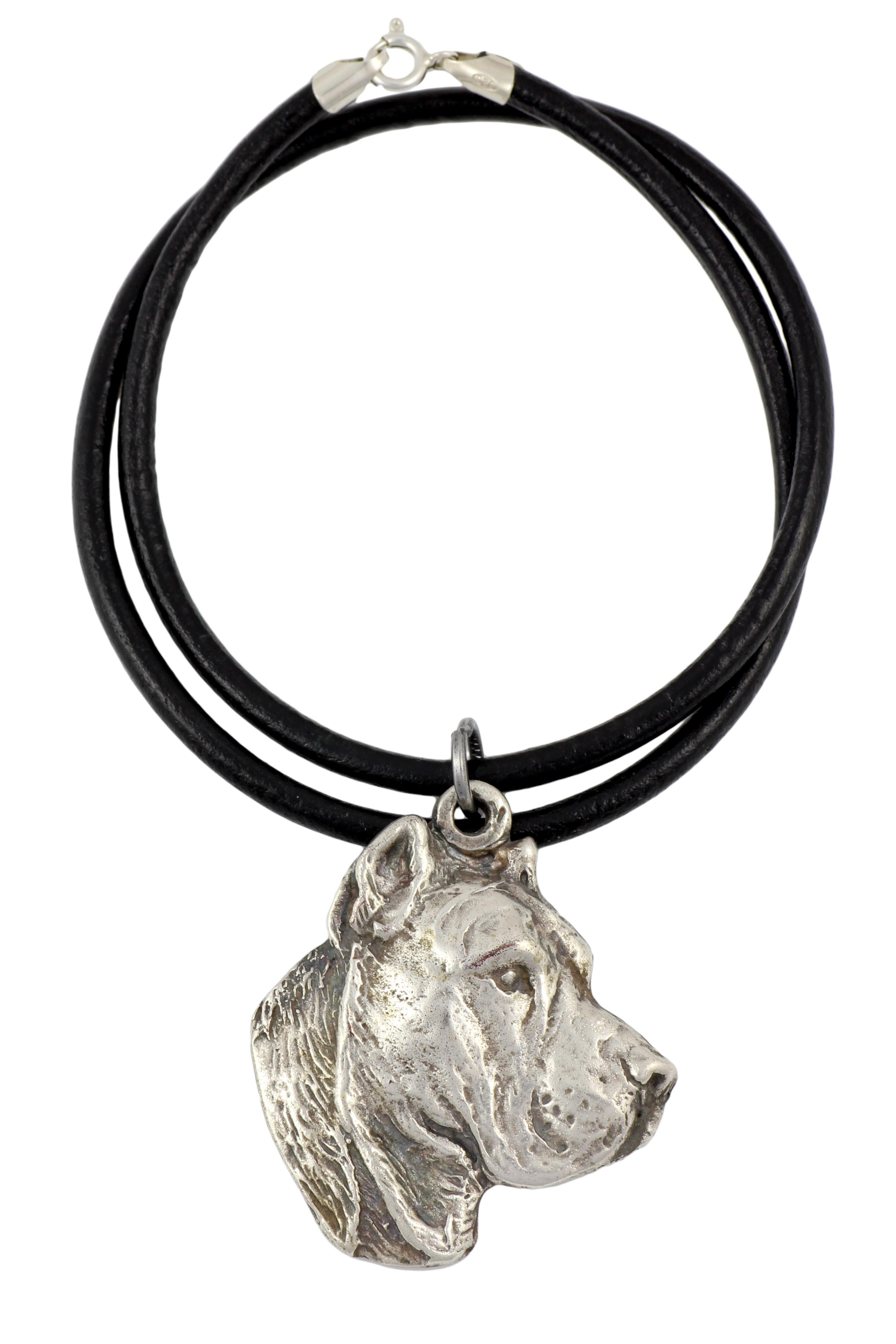 

Presa Canario, Dogo Canario, Canary Mastiff - Necklace with dog, silver-plated pendant for dog fan, unique jewelry by Art-Dog brand срібний