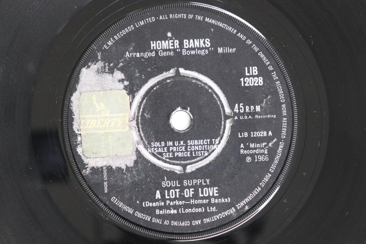 

7-дюймовая пластинка HOMER BANKS - A Lot Of Love LIB12028 Liberty 1966 UK Соул/Фанк Б/У