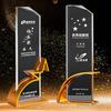 Customized Crystal Trophy High-End Metal Gold, Silver, Copper, Award Honor Gift Excellent Employe Souvenir, Home Decoration, 1Pc