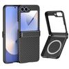 High Quality Kevlar Carbon Fibre Leather Wireless Charging Phone Case for Samsung Z Flip 7 7FE 6 5 4 3 Magnetic Hinge Protective Cover